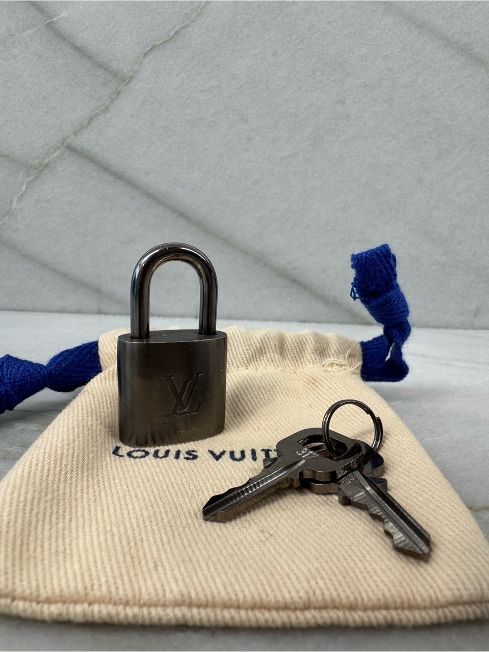 🩶Rare🩶 Gunmetal Louis Vuitton Black Padlock with Keys #317